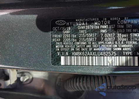 2020 Hyundai Kona Sel Plus from USA, damaged, VIN KM8K62AAXLU482575